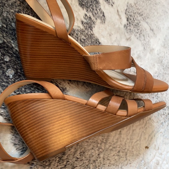 Cole Haan Nubuck Leather Wedged Sandals Size 9 - Picture 7 of 8